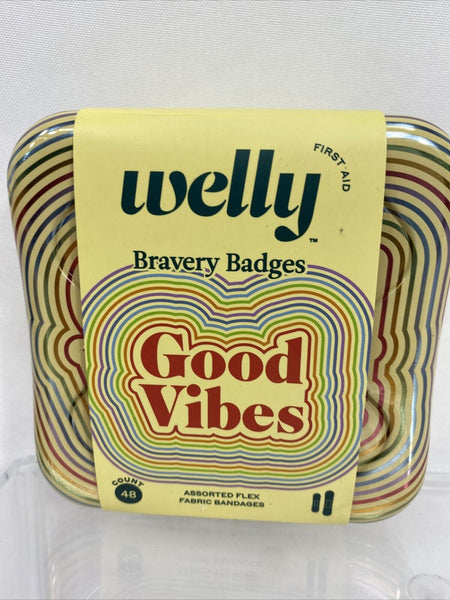 Welly Good Vibes Human Repair First Aid Kit  Fabric Bandages 48ct