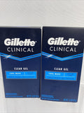 (2) Gillette Clinical Clear Gel Cool Wave Anti-Perspirant/Deodorant 1.6 oz