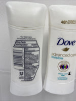 (2) Dove Advanced Care invisible Antiperspirant Deodorant 2.6oz