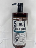 Smooth Groom 5 In1 Hair Body Rugged Man Wash Clean Mint Shampoo Conditioner 32oz