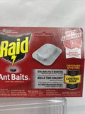 (4) Raid & Max Double Control Ant Baits Kill Colony 4ea Child Resistant 16 Traps