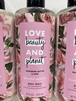 (4) Love Beauty & Planet Bountiful Radical Body Wash Murumuru Coconut  Rose 16oz