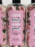 (4) Love Beauty & Planet Bountiful Radical Body Wash Murumuru Coconut  Rose 16oz