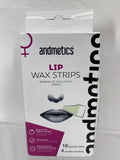 Andmetics Lip Wax Strips 16 Cold Wax Strips And 4 Calming Care Wipes Vegan