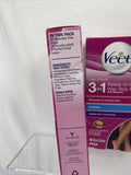 (2) Veet Ready To Use 3 In 1 Hair Remover Wax Strip Kit 40 ct Sensitive