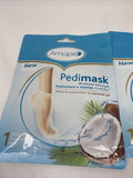 (4) Amope Pedimask Foot Sock Mask Lavender ￼Coconut Oil Rejuvenate Feet 1 Pair
