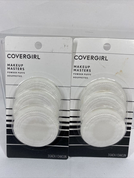 (2) CoverGirl Makeup Masters Powder Puffs Applicator 3 Ct