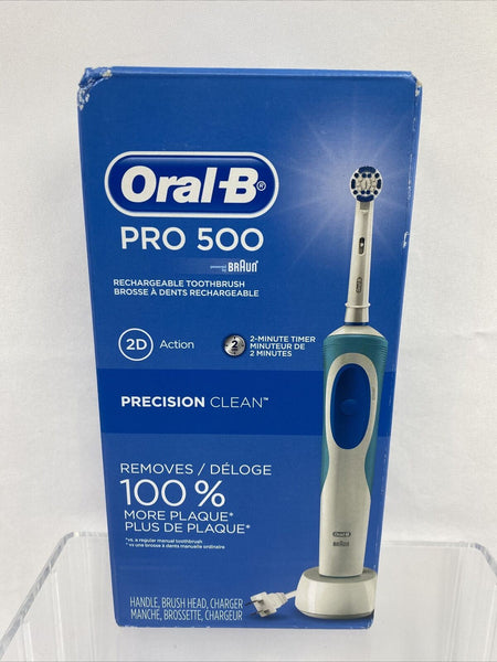 Oral-B Pro 500 White Electric Rechargeable Toothbrush with Precision Clean