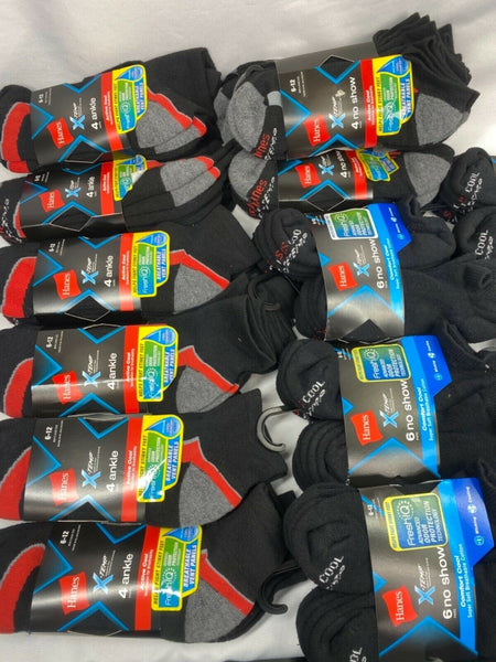 Hanes Black Men’s Socks X-Temp YOU CHOOSE Buy More & Save + Combined Shipping