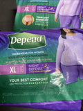 (2) Depend Night Defense Incontinence Overnight Underwear Women XL 12 Count 24tl
