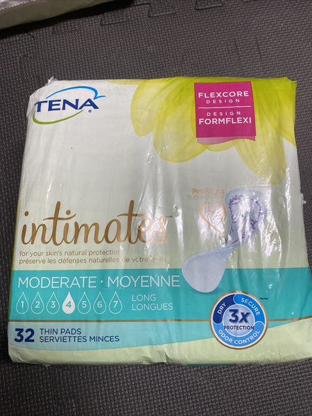 TENA Intimates Moderate Female Incontinent Pad Long Longues 32 Thin Pads