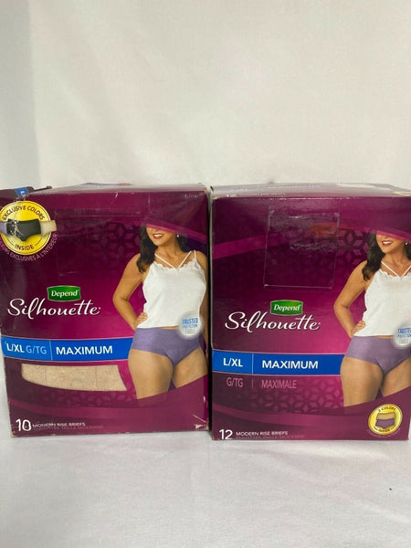 Depend Silhouette Incontinence Briefs Women Maximum  YOU CHOOSE Combine Ship