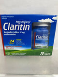 (2) Claritin 24Hr Non-Drowsy Allergy Relief 70 tablets 10mg 2/21+ 140Total CP 90