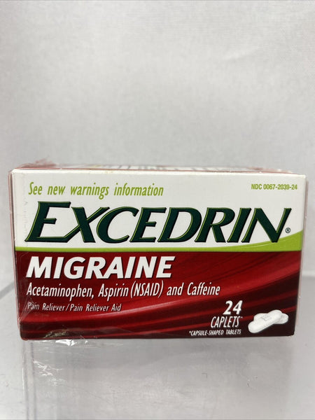 Excedrin Migraine Pain Reliever Caplets 24 Count Acetaminophen aspirin 09/21