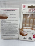 (2) KISS 28 Glue & Press Salon Acrylic Nails Natural Medium Length KSAN02 #67898