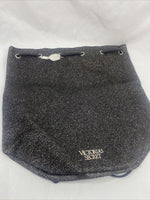 New Victoria’s Secret Drawstring backpack Glitter Silver Black Bag Tote