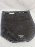 New Victoria’s Secret Drawstring backpack Glitter Silver Black Bag Tote