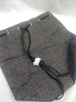 New Victoria’s Secret Drawstring backpack Glitter Silver Black Bag Tote