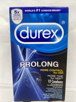 Durex Condom Prolong Latex Condoms Bulk Pack 12ct Ultra Fine COMBINE SHIP