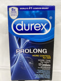 Durex Condom Prolong Latex Condoms Bulk Pack 12ct Ultra Fine COMBINE SHIP