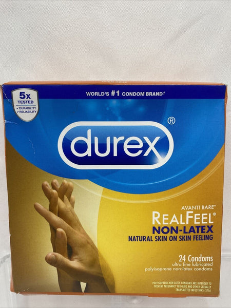 Durex RealFeel Non-Latex Condoms 24ct Real Feel Lubricated 3/22 COMBINE SHIPPING