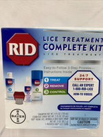 Rid Lice Treatment Complete Kit Treat Remove Control Shampoo Spray & Comb 2/22