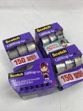 (4) 3pk Scotch Gift Wrap Tape 3/4” x 350” total 12 Rolls dispenser Magic Cut