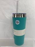 Ello Beacon Vacuum Insulated Tumbler Straw 24oz Stainless Steel Teal Cold Cup