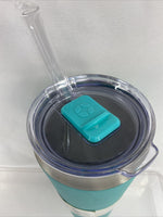 Ello Beacon Vacuum Insulated Tumbler Straw 24oz Stainless Steel Teal Cold Cup
