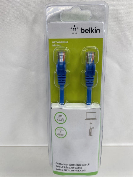 Belkin 2 Meter 6.6 FT Networking Ethernet Cable blue internet
