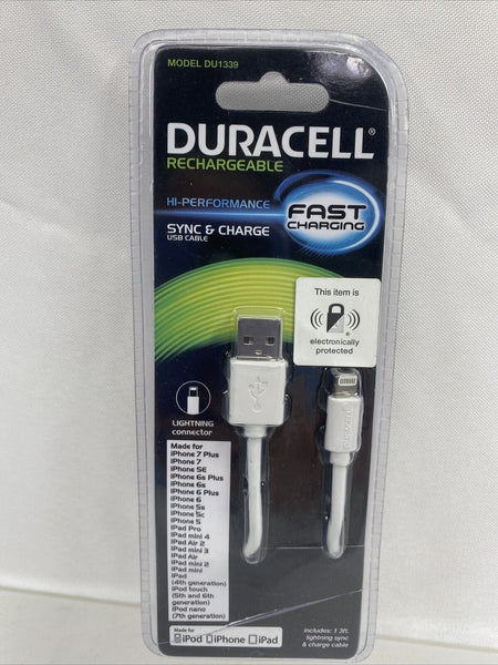duracell du1339 sync & charge lightning connector cables