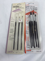 (2) Linzer Le Jour Artist Brushes Pony Hair 5pc & 3pc 0 00 000 paint fine 1/2