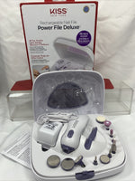 Kiss Rechargeable Nail File Power Deluxe 15 Pieces Shape grind con￼e acrylics