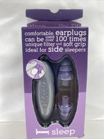 Pluggerz Uni-Fit Softgrip Sleep Earplugs with Storage Case Purple