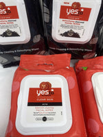 (5) Yes to  Tomato  Detoxifying￼ Charcoal blemish facial￼ Towelette Wipes 30ct e