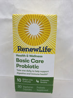Renew Life Health Probiotic 10 Billion Cultures￼CFU 30ct Vegan 6/21 COMBINE SHIP