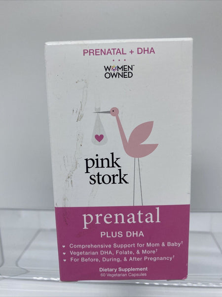 Pink Stork Prenatal + DHA Nutrition 60 Vegetarian Caps 06/21 Buy More & SAVE