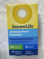 (3) Renew Life Ultimate Flora EXTRA CARE GO PACK 30 Billion Probiotic 90ttl 8/21