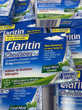 (12) Claritin 24 Hour Chewable Tablet Allergy Relief Cool Mint 4ct 48 ttl 8/21+