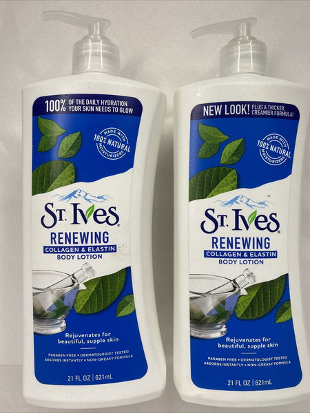 (2) St. Ives Renewing Body Lotion Collagen Elastin Moisturize ￼￼youthful 21 oz