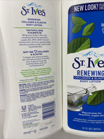 (2) St. Ives Renewing Body Lotion Collagen Elastin Moisturize ￼￼youthful 21 oz