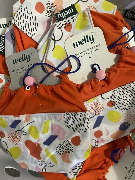 (25) Welly Human Repair First Aid Kit  Fabric Draw string bag stash bulk lot