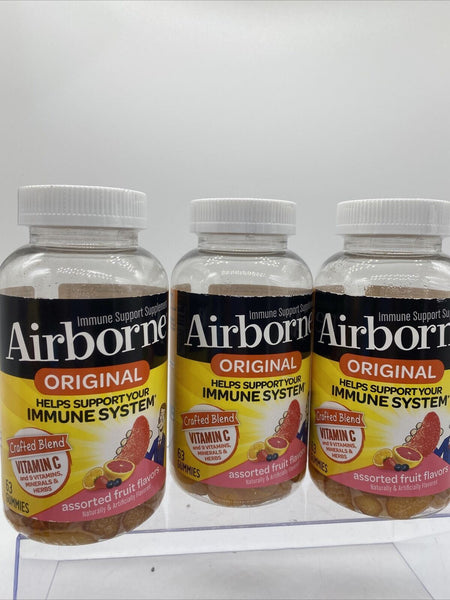 (3) Airborne Vitamin C Gummies, Assorted Fruit, 750mg, 63Ct 10/21