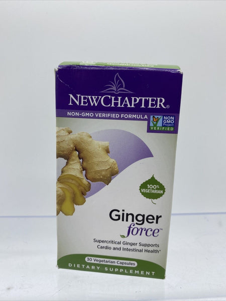 New Chapter Ginger Force Cardio Intestinal Health 30 Vegetarian Capsules 12/21