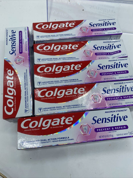 (6) Colgate Sensitive Prevent & Repair Max Strength 6oz. Gentle Mint