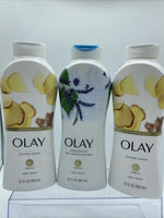 (3) Olay Crushed Ginger Birch Lavender Complex Hydrating Glow Body Wash B3 22oz