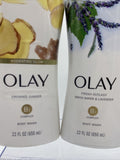 (3) Olay Crushed Ginger Birch Lavender Complex Hydrating Glow Body Wash B3 22oz