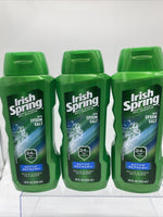 (3) Irish Spring Active Refresh Men’s Epsom Salt Body Wash  Shower Gel 18 OZ