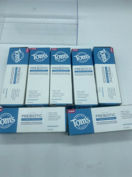 (7) Tom’s Of Maine Prebiotic Toothpaste in Peppermint Fluoride Healthy Gums 4oz
