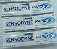 (3) Sensodyne Rapid Relief Sensitivity Toothpaste Whitening 3.4 oz 4/22